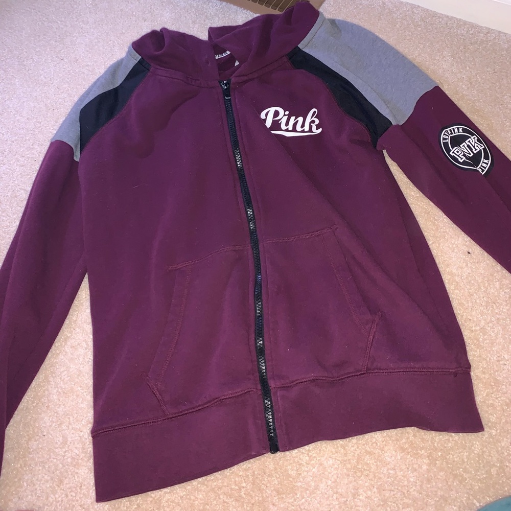 Pink Victoria secret zip up sweatshirt